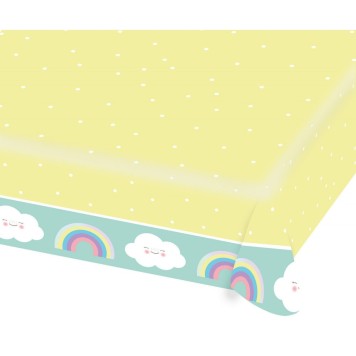 Rainbow Rainbow and Cloud and Cloud paper tablecloth 175x115 cm