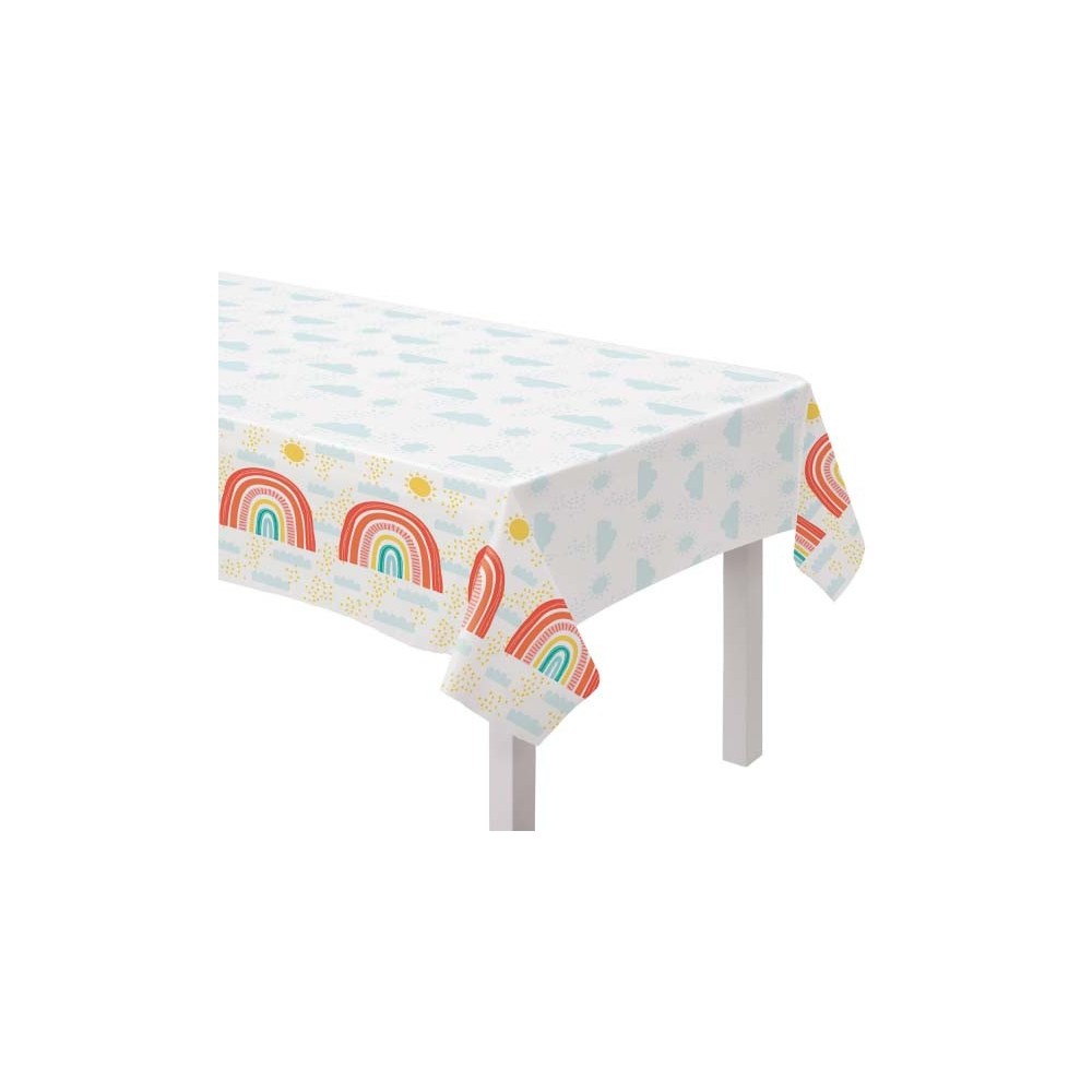 Rainbow Retro paper tablecloth 120x180 cm
