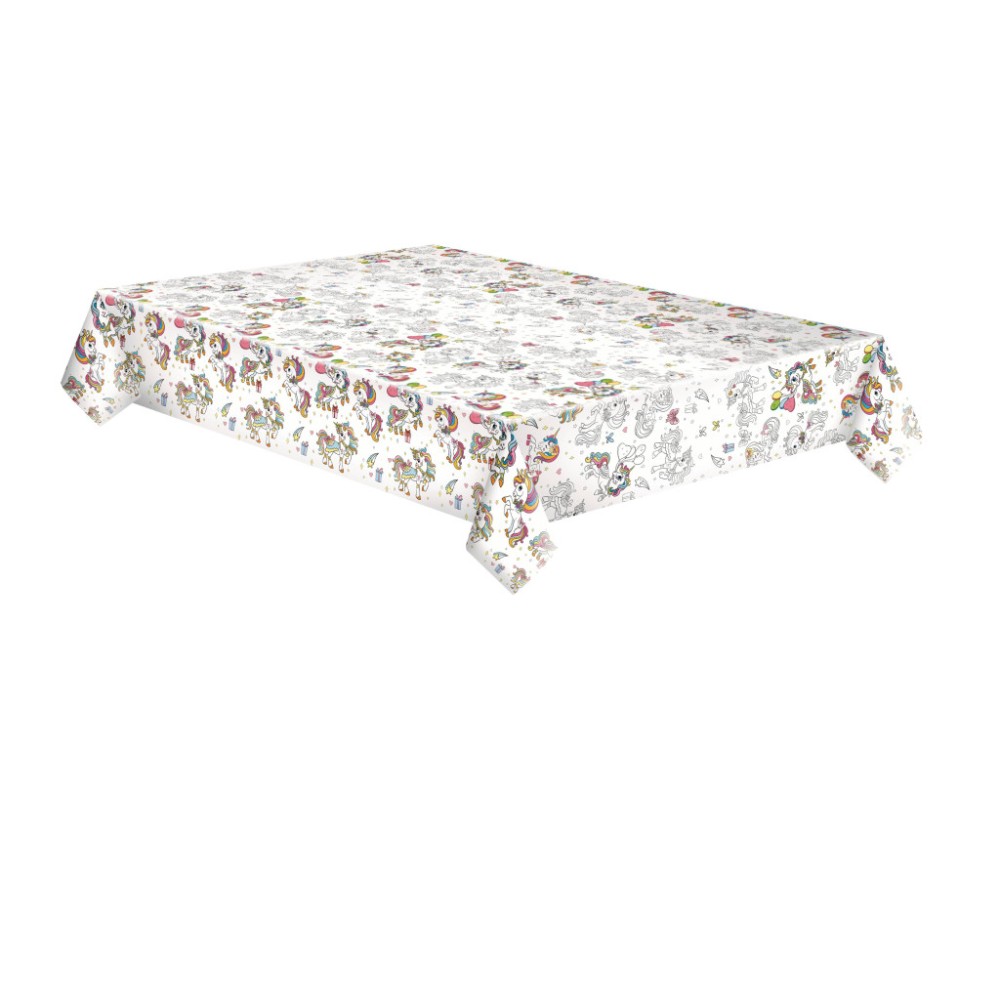 Unicorn Colourful paper tablecloth 120x180 cm
