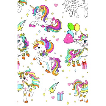 Unicorn Colourful paper tablecloth 120x180 cm