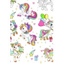 Unicorn Colourful paper tablecloth 120x180 cm
