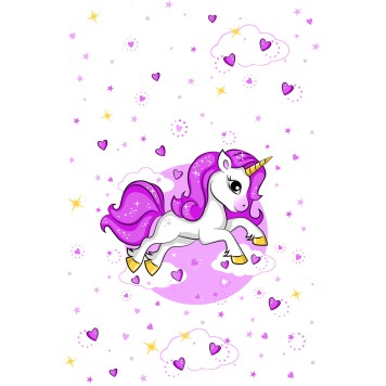 Unicorn Pink Heart paper tablecloth 120x180 cm