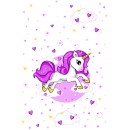 Unicorn Pink Heart paper tablecloth 120x180 cm