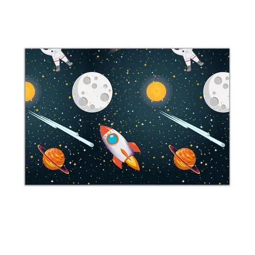 Space Rocket Space plastic tablecloth 120x180 cm