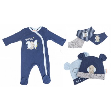 Disney Dumbo baby romper + hat and bib 6-piece set 86/92 cm