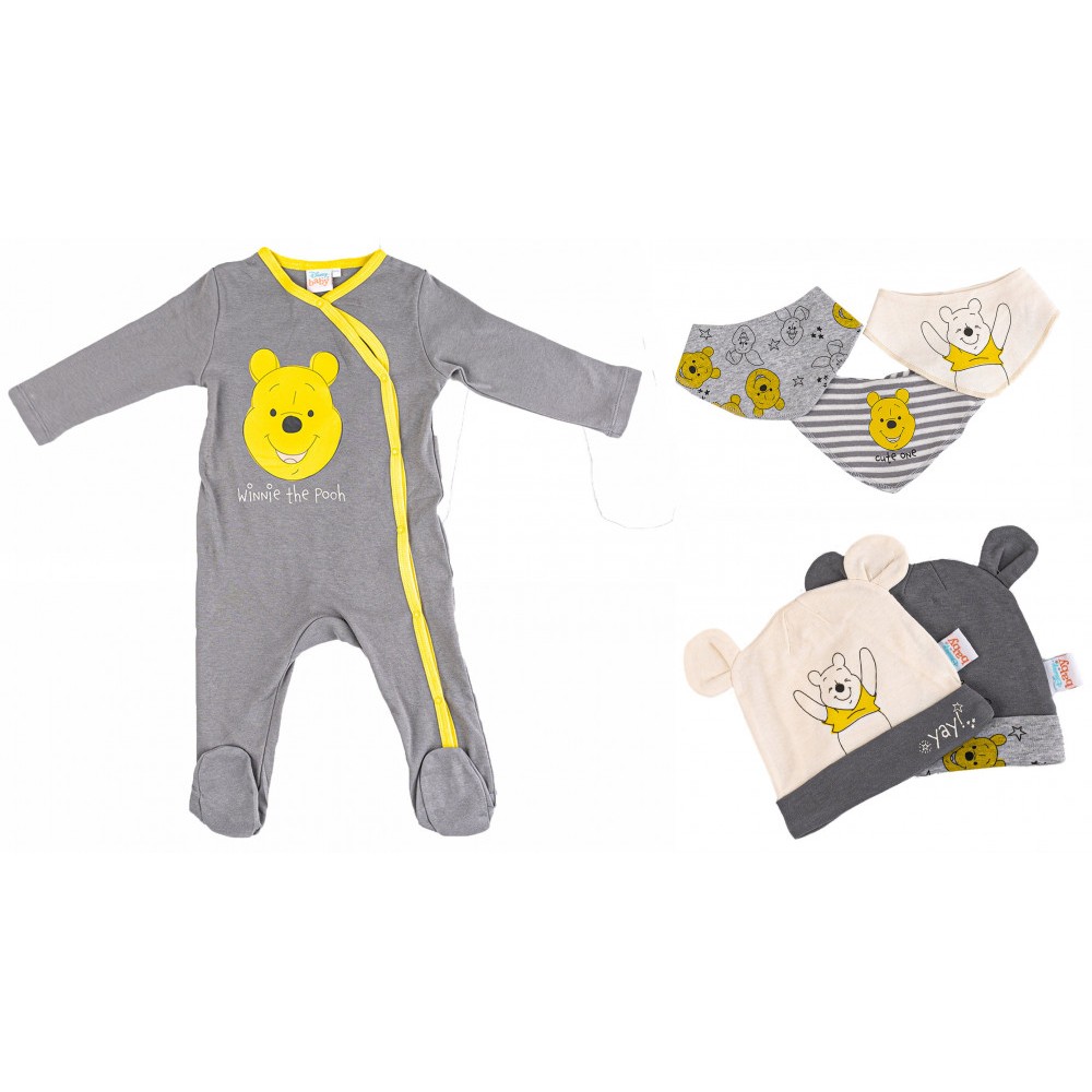 Disney Winnie the Pooh baby romper + hat and bib 6-piece set 74/80 cm
