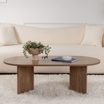 Coffee table Tabletod pakoworld in walnut color 119x60x40cm