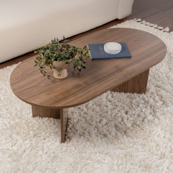 Coffee table Tabletod pakoworld in walnut color 119x60x40cm