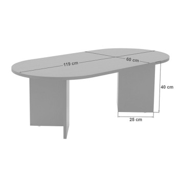 Coffee table Tabletod pakoworld in walnut color 119x60x40cm
