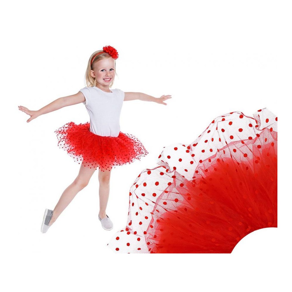 Colour Red Red polka dot skirt, Tutu
