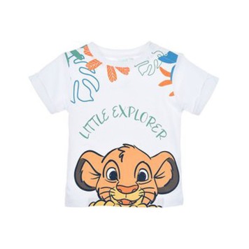 Disney The Lion King Little Explorer White baby t-shirt, top 6-24 months