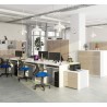 Bureau ERINO Bois MDF  Blanc  Gauche 4 tiroirs facade capucino Brillant 90x50x77 cm