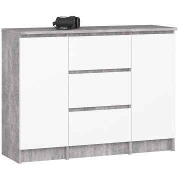 KOMODA K100 2D 3SZ PK BETON / BIAŁY