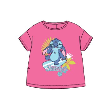 Disney Lilo and Stitch Surf Pink baby t-shirt, top 6-24 months