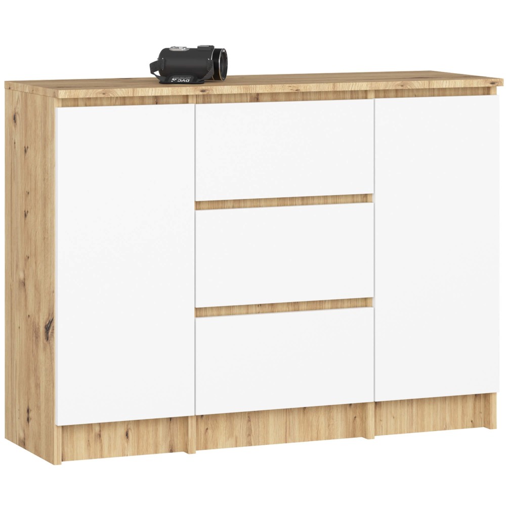 KOMODA K100 2D 3SZ PK DĄB ARTISAN / BIAŁY KOMODA K100 2D 3SZ PK DĄB ARTISAN / BIAŁY
