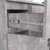 OSLY Buffet commode bois  3 tiroirs 2 portes  98x101x35cm Gris béton