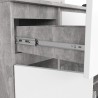 OSLY Buffet commode bois  3 tiroirs 2 portes  98x101x35cm Gris béton Blanc