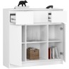OSLY Buffet commode bois  3 tiroirs 2 portes  98x101x35cm Blanc