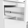 OSLY Buffet commode bois  3 tiroirs 2 portes  98x101x35cm Blanc