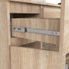 OSLY Buffet commode bois  3 tiroirs 2 portes  98x101x35cm Maron