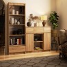OSLY Buffet commode bois  3 tiroirs 2 portes  98x101x35cm Maron