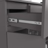 OSLY Buffet commode bois  3 tiroirs 2 portes  98x101x35cm Gris anthracite