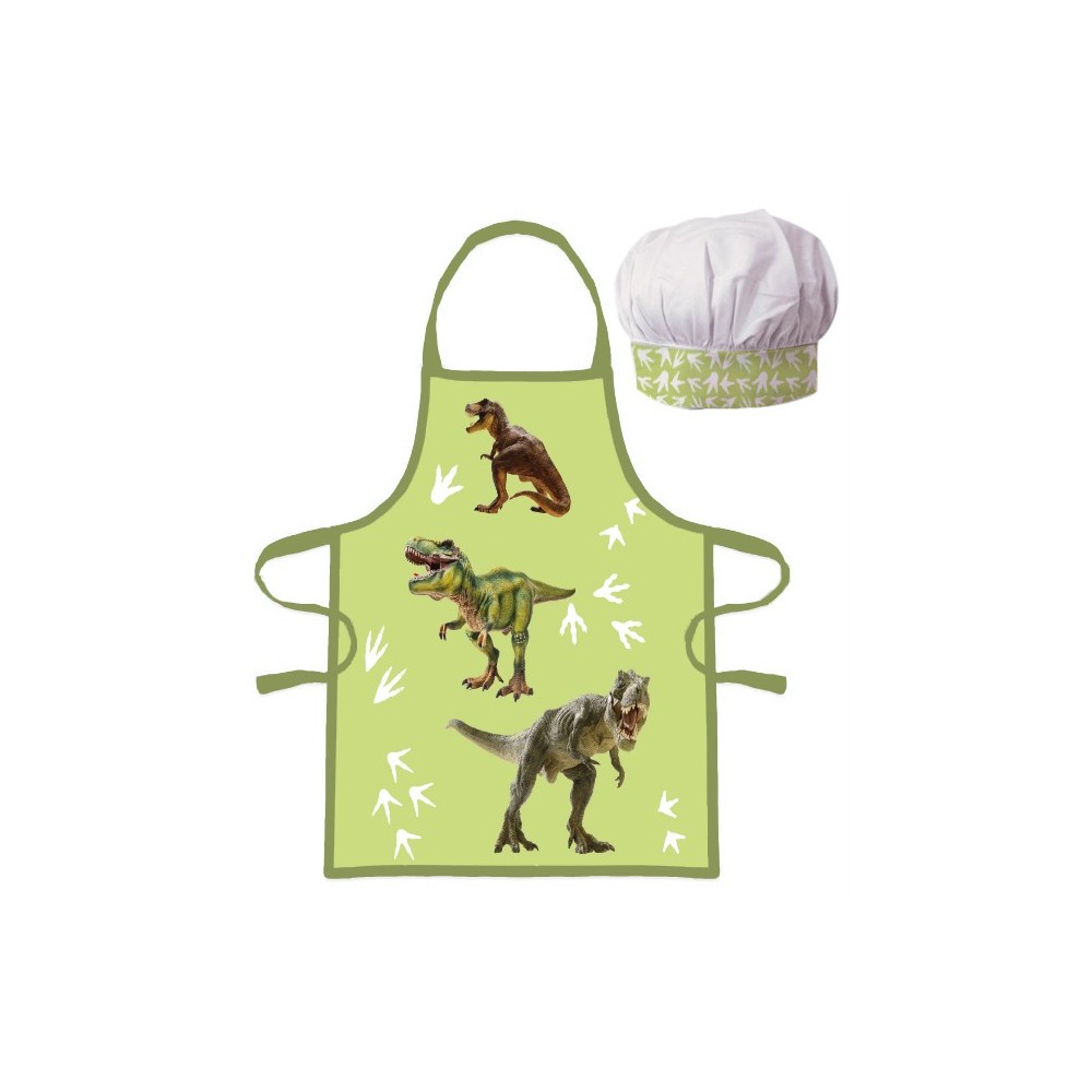 Dinosaur T-Rex children's apron 2-piece set