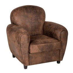 Fauteuil club Stanis PU marron