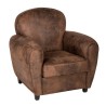 Fauteuil club Stanis PU marron