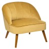 Fauteuil Naova velours pieds bois cumin