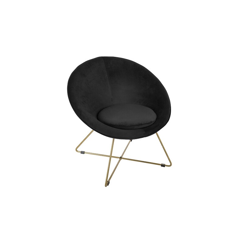 Fauteuil Evan velours noir Fauteuil Evan velours noir
