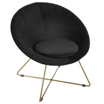 Fauteuil Evan velours noir