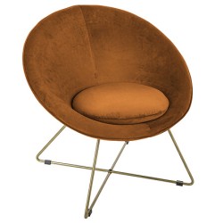 Fauteuil Evan velours ambre