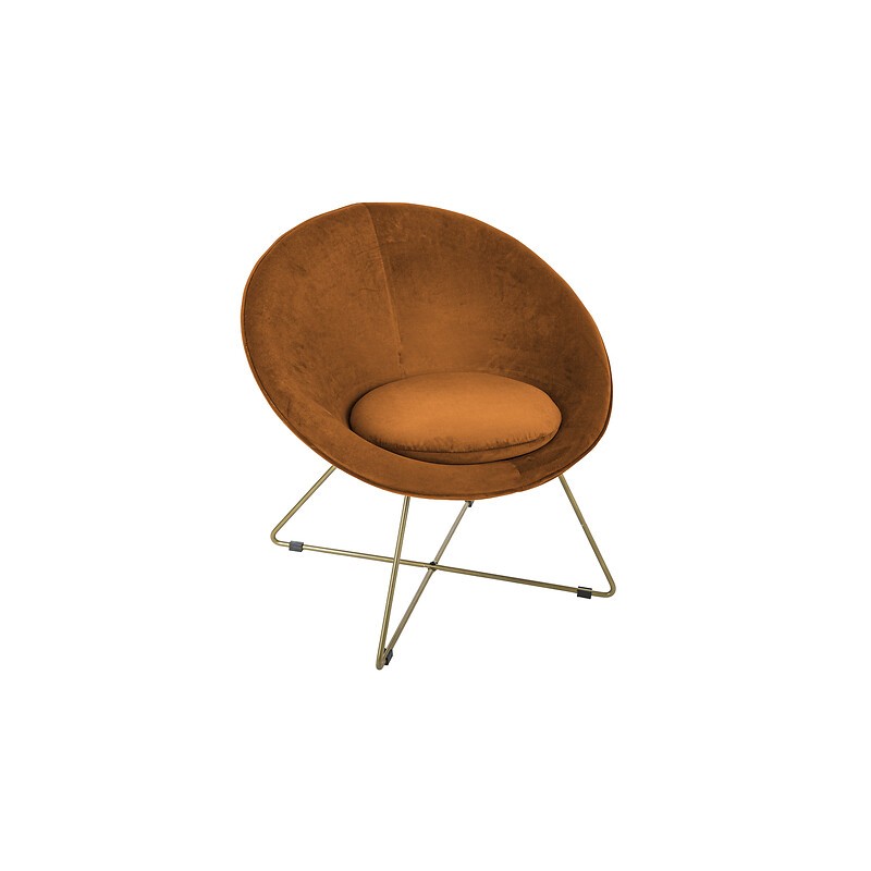 Fauteuil Evan velours ambre Fauteuil Evan velours ambre