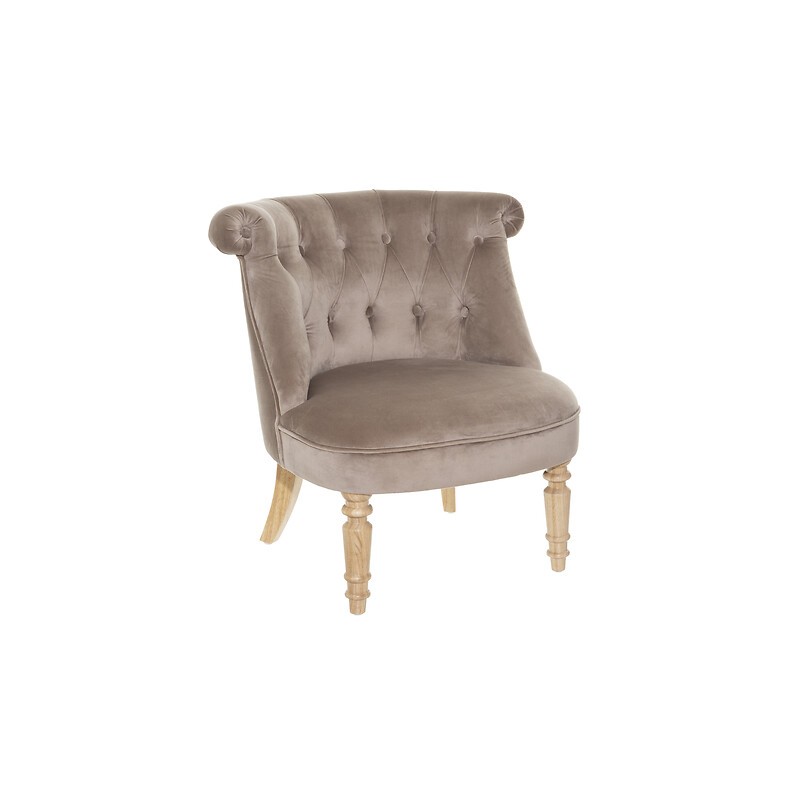 Fauteuil Sixtine velours taupe Fauteuil Sixtine velours taupe