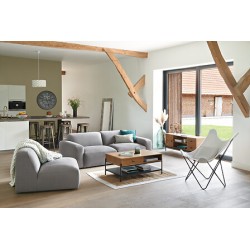 Fauteuil Oslo fourrure blanc