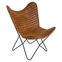 Housse de fauteuil Dario cuir marron
