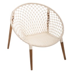 Fauteuil Raina macramé blanc
