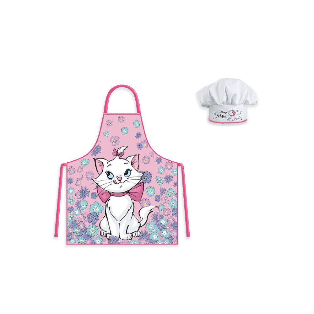 Disney Marie Flower Garden Cat Kids Apron 2-Piece Set