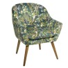 Fauteuil Sango velours imprimé jungle