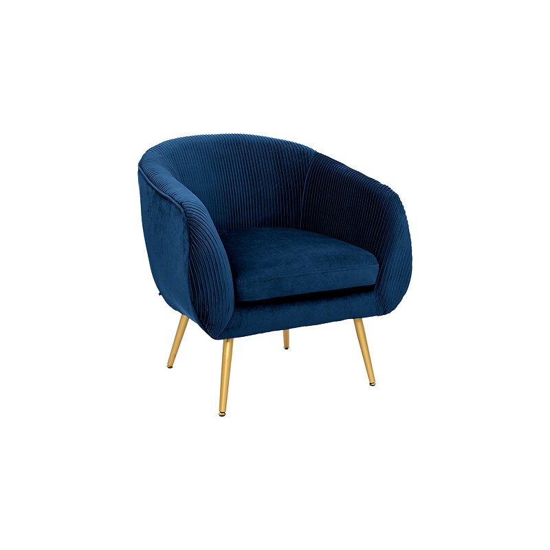 Fauteuil Solaro velours bleu Fauteuil Solaro velours bleu