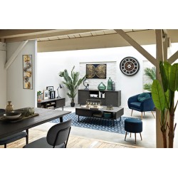 Fauteuil Solaro velours bleu
