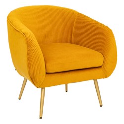 Fauteuil Solaro velours ocre