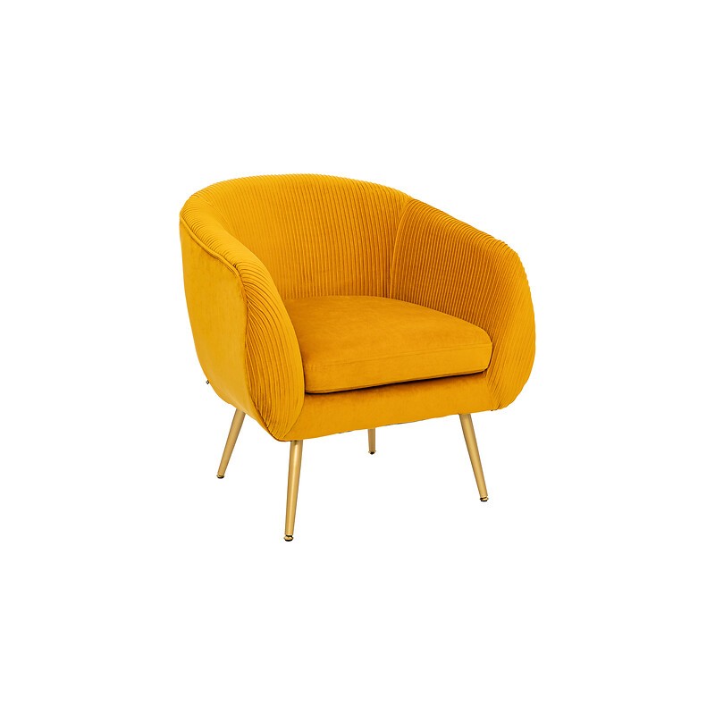 Fauteuil Solaro velours ocre Fauteuil Solaro velours ocre