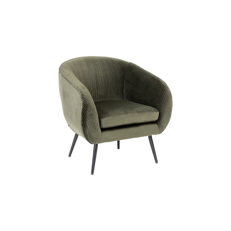 Fauteuil Solaro velours kaki Fauteuil Solaro velours kaki