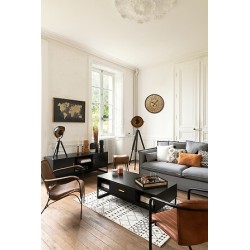 Fauteuil Hoper cuir cognac