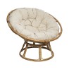 Fauteuil Papasan rotin seram blanc