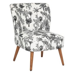 Fauteuil Chiara velours noir et blanc
