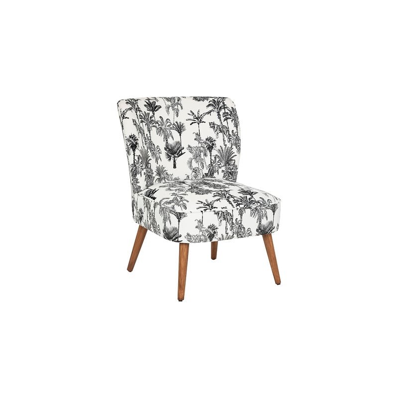 Fauteuil Chiara velours noir et blanc Fauteuil Chiara velours noir et blanc