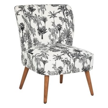 Fauteuil Chiara velours noir et blanc